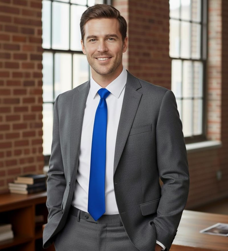 DIBI Solid Color Ties for Men, Formal Mens Ties, Neck Tie, Classic Tie for Boys Women Teens, Wedding Business Costume Necktie - Image 5